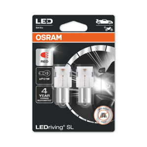 OSRAM LED P21W 7506DRP-02B RED 12V 2W BA15s 