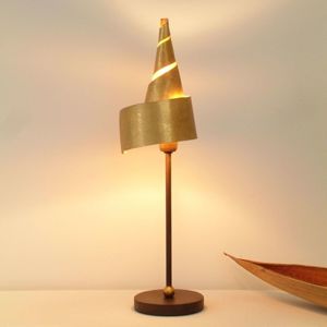J. Holländer Zlatá stolní lampa ZAUBERHUT s kovovým stínidlem