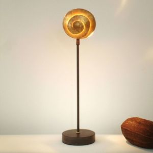 J. Holländer Stolní lampa Šnek zlatý ze železa