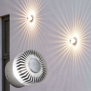Konstmide Monza venkovní nástěnné LED kulaté stříbrné 9cm