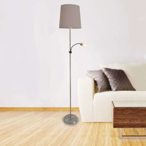Näve Textilní stojací lampa s LED lampou na čtení