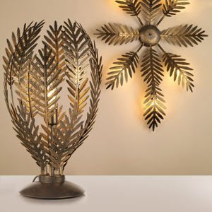 ONLI Stolní lampa Felce jako kapradí v bronzu, 61 cm