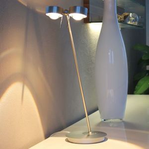 Top Light 2zdrojová stolní lampa PUK TABLE, chrom