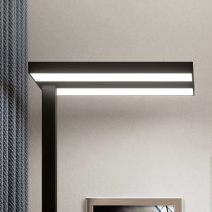 Arcchio LED kancelářská stojací lampa Logan, černá stmívač