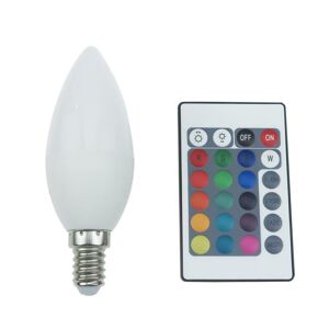 ACA Lighting LED SMD CANDLE E14 230V 4W IR RGB+3000K 120st. 300Lm Ra80 C37414RGBWN