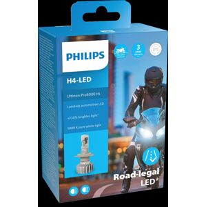 Philips H4 12V 18W P43t Ultinon Pro6000 LED 5800K Moto 1ks PH 11342U6000X1