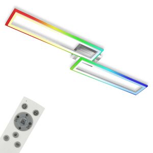 BRILONER RGB CCT LED stropní svítidlo, 110 cm, 44 W, 4400 lm, hliník-chrom BRILO 3733-019