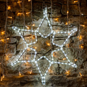 DecoLED LED světelný motiv - hvězda, ledově bílá, pr. 60 cm
