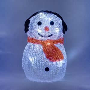 DecoLED LED světelný sněhulák - 15 cm