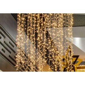 DecoLED Interiérová LED světelná záclona - 1x1,5m, teple bílá, 150 diod