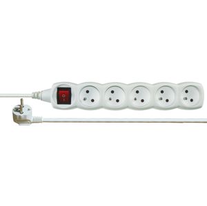 EMOS Prodlužovací kabel s vypínačem – 5 zásuvky, 3m, bílý P1513