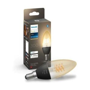 PHILIPS HUE Hue Bluetooth LED White filamentová žárovka Philips svíčka 8719514302235 E14 4,5W 300lm 2100K černá, stmívatelná