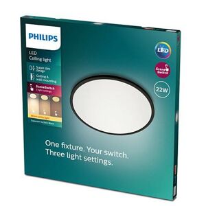 LED Stropní přisazené svítidlo Philips Superslim CL550 8719514327085 22W 2000lm 2700K IP20 43cm černé, 3-krokové stmívání