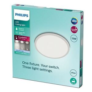 LED Koupelnové stropní svítidlo Philips Superslim CL550 8719514327221 15W 1500lm 4000K IP44 25cm bílé, 3-krokové stmívání