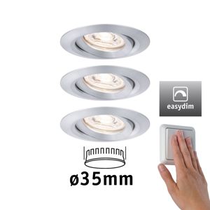 PAULMANN LED vestavné svítidlo Nova mini Plus EasyDim výklopné 3x4,2W 2700K hliník 230V 929.75
