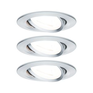 PAULMANN Vestavné svítidlo LED Nova kruhové 3x6,5W GU10 hliník broušený nastavitelné 934.33 P 93433