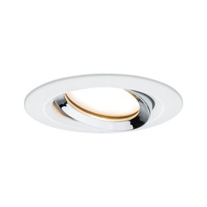 PAULMANN Vestavné svítidlo LED Nova Plus kruhové 1x6,8W bílá mat chrom výklopné stmívatelné 936.85 P 93685